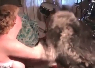 Fatty slut is being fucked hard by a nice husky