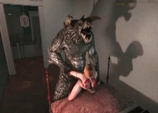 Monster with a huge dick fucks a sweet 3D beauty