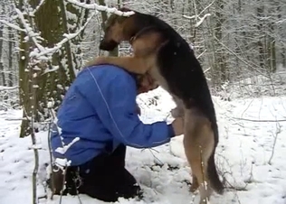 Gay zoophile enjoys zoo sex outdoors